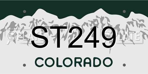 ST249 Colorado License Plate