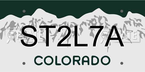 ST2L7A Colorado License Plate