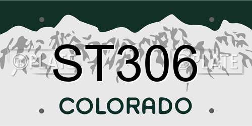 ST306 Colorado License Plate
