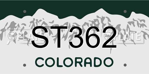 ST362 Colorado License Plate