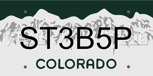 ST3B5P Colorado License Plate