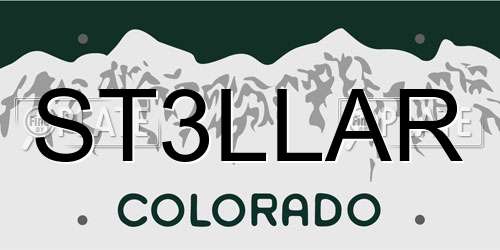 ST3LLAR Colorado License Plate
