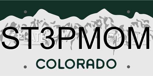 ST3PMOM Colorado License Plate