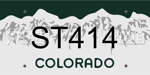 ST414 Colorado License Plate