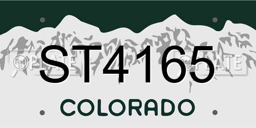 ST4165 Colorado License Plate