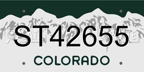 ST42655 Colorado License Plate