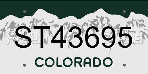 ST43695 Colorado License Plate