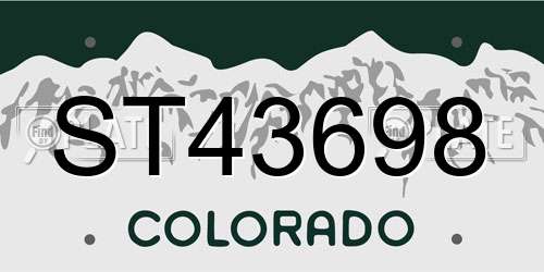 ST43698 Colorado License Plate