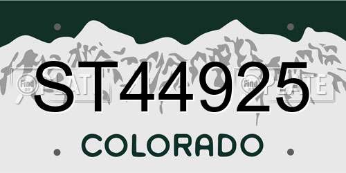 ST44925 Colorado License Plate
