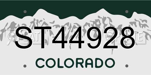 ST44928 Colorado License Plate
