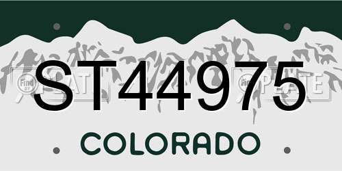 ST44975 Colorado License Plate