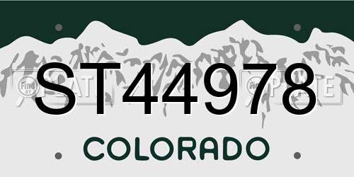 ST44978 Colorado License Plate