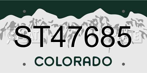 ST47685 Colorado License Plate