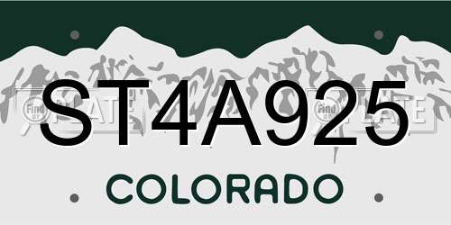 ST4A925 Colorado License Plate