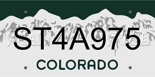 ST4A975 Colorado License Plate