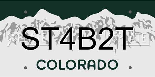 ST4B2T Colorado License Plate