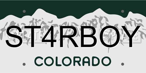 ST4RBOY Colorado License Plate