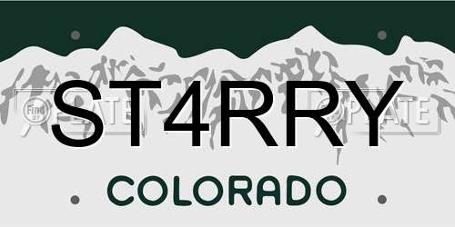 ST4RRY Colorado License Plate