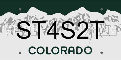 ST4S2T Colorado License Plate