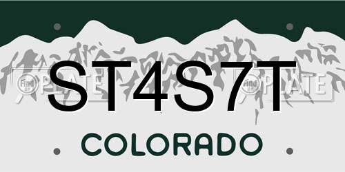 ST4S7T Colorado License Plate