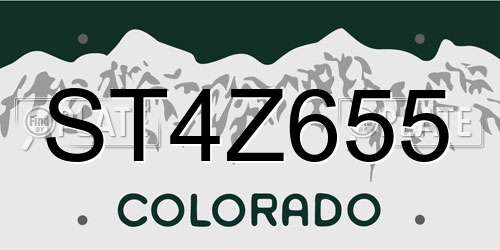 ST4Z655 Colorado License Plate
