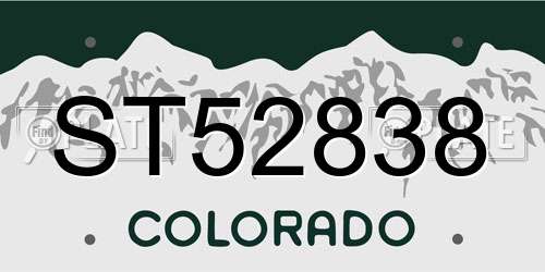 ST52838 Colorado License Plate