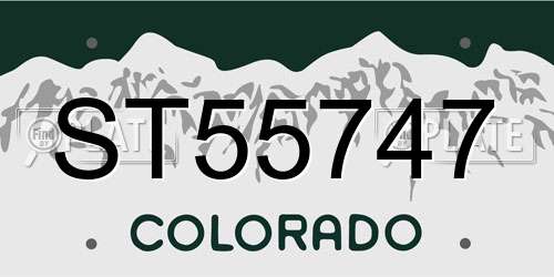 ST55747 Colorado License Plate