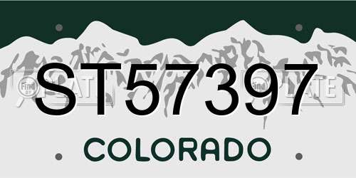 ST57397 Colorado License Plate