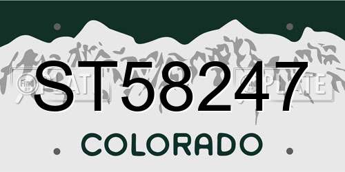 ST58247 Colorado License Plate