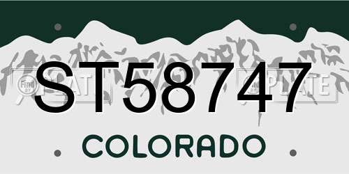 ST58747 Colorado License Plate