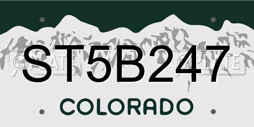 ST5B247 Colorado License Plate