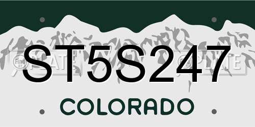 ST5S247 Colorado License Plate