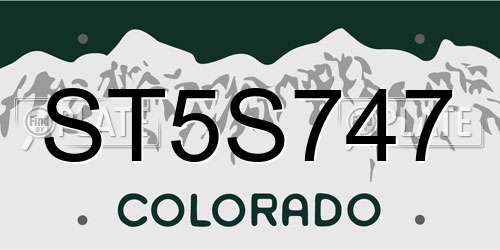 ST5S747 Colorado License Plate