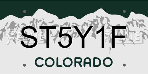 ST5Y1F Colorado License Plate