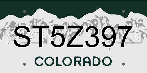 ST5Z397 Colorado License Plate