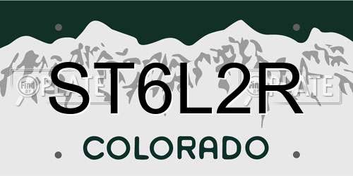 ST6L2R Colorado License Plate