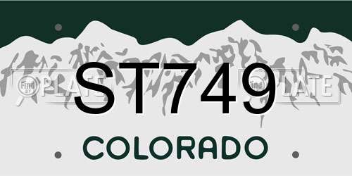 ST749 Colorado License Plate