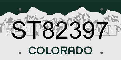 ST82397 Colorado License Plate