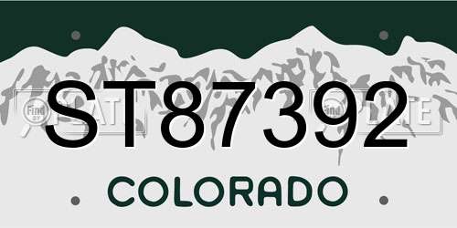 ST87392 Colorado License Plate