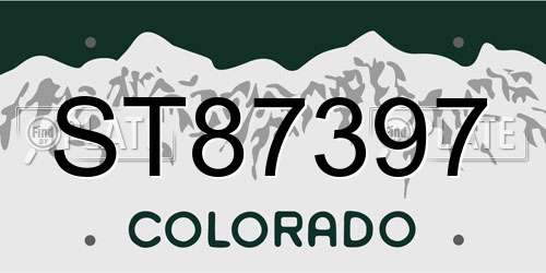 ST87397 Colorado License Plate