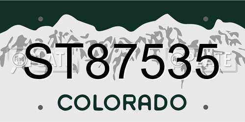ST87535 Colorado License Plate