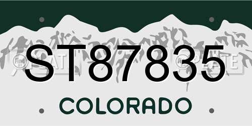 ST87835 Colorado License Plate