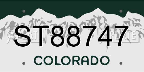 ST88747 Colorado License Plate