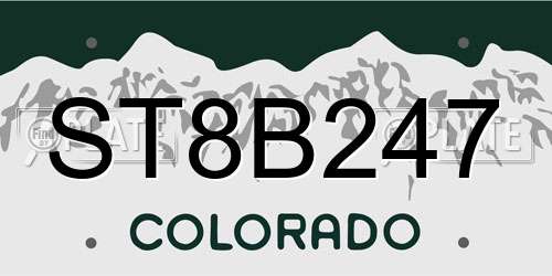 ST8B247 Colorado License Plate