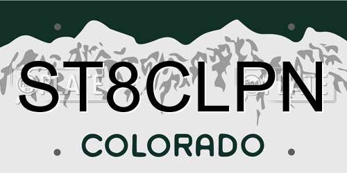ST8CLPN Colorado License Plate