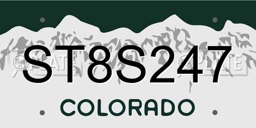 ST8S247 Colorado License Plate