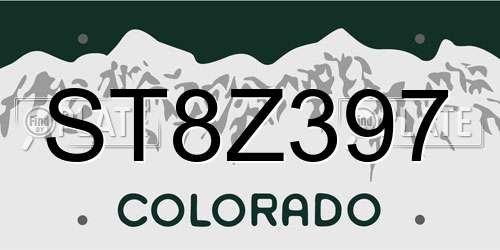 ST8Z397 Colorado License Plate