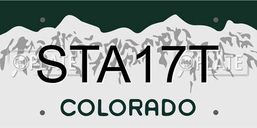 STA17T Colorado License Plate