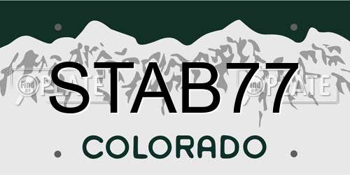 STAB77 Colorado License Plate