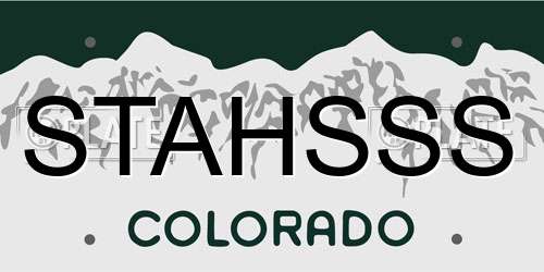 STAHSSS Colorado License Plate